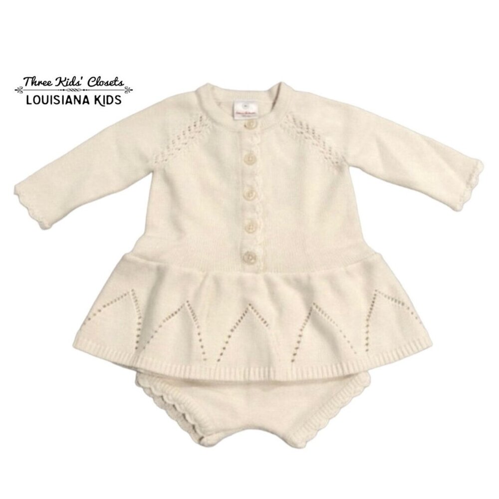 NEW Hanna Andersson Sz 60 (3-6m) Sweater Dress & Bloomers Set